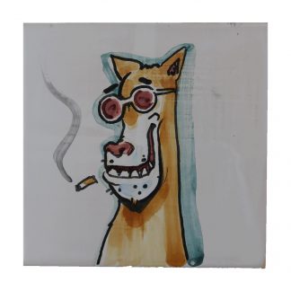 Azulejo cão fumador
