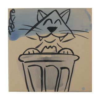 Azulejo gato no lixo