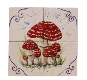 Painel cogumelos vermelhos