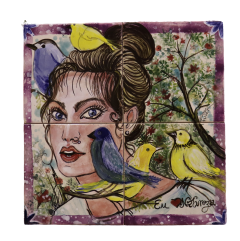 Painel Mulher e pássaros